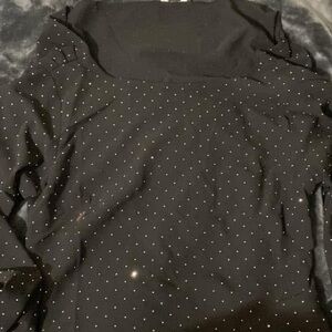 Hollister Black Top with White Dots